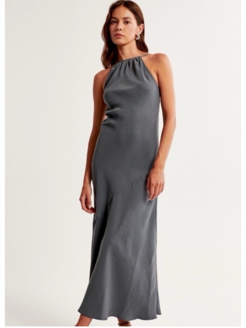 Abercrombie & Fitch Slate Halter Maxi Dress